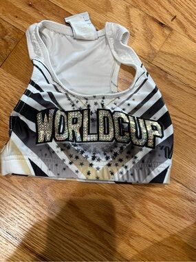 Varsity World Cup White & Black Girls Tank Top